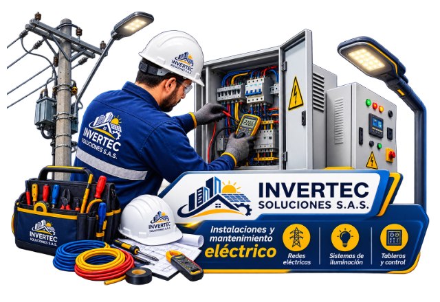 Técnico de INVERTEC interviniendo un tablero eléctrico